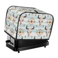 thumbnail image 1 of Toaster Covers 2 Slice, bull cow skull boho print Waterproof Bread Machine Cover Fits for Standard 2 Slice Toasters, Home Decor Toaster Protection with Hanging Rope, 1 of 7