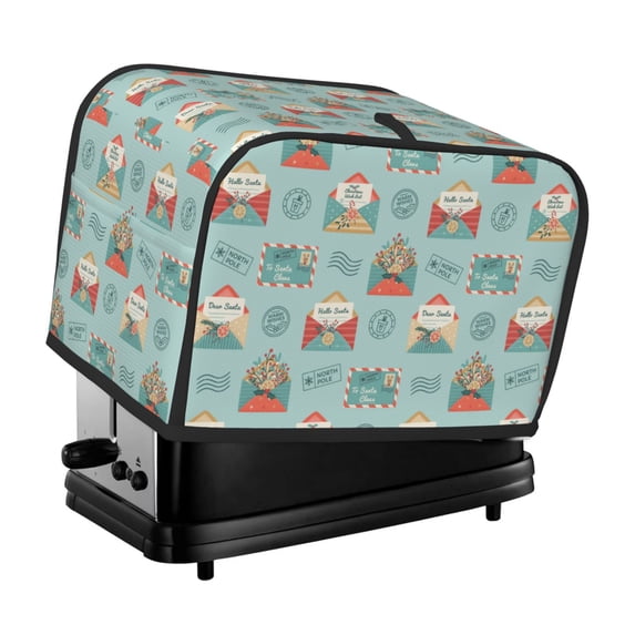 Toaster Covers 2 Slice, mailer Stamp Pattern Waterproof Bread Machine Cover Fits for Standard 2 Slice Toasters, Home Decor Toaster Protection with Hanging Rope