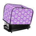thumbnail image 1 of Toaster Covers 2 Slice, peace signs Purple cute Waterproof Bread Machine Cover Fits for Standard 2 Slice Toasters, Home Decor Toaster Protection with Hanging Rope, 1 of 7