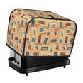 thumbnail image 1 of Toaster Covers 2 Slice, world Stamp design Waterproof Bread Machine Cover Fits for Standard 2 Slice Toasters, Home Decor Toaster Protection with Hanging Rope, 1 of 7