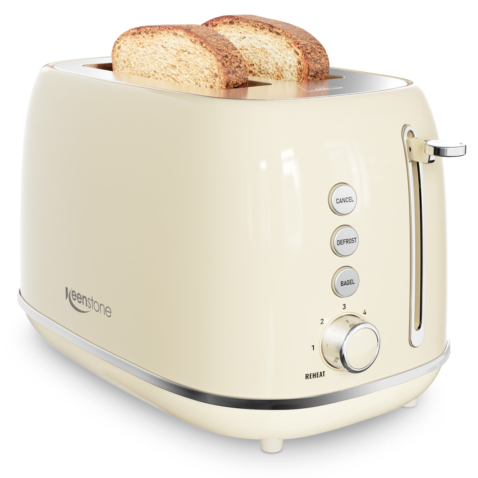 Keenstone 2 Slice Stainless Steel Toaster with Bagel, Cancel, Defrost