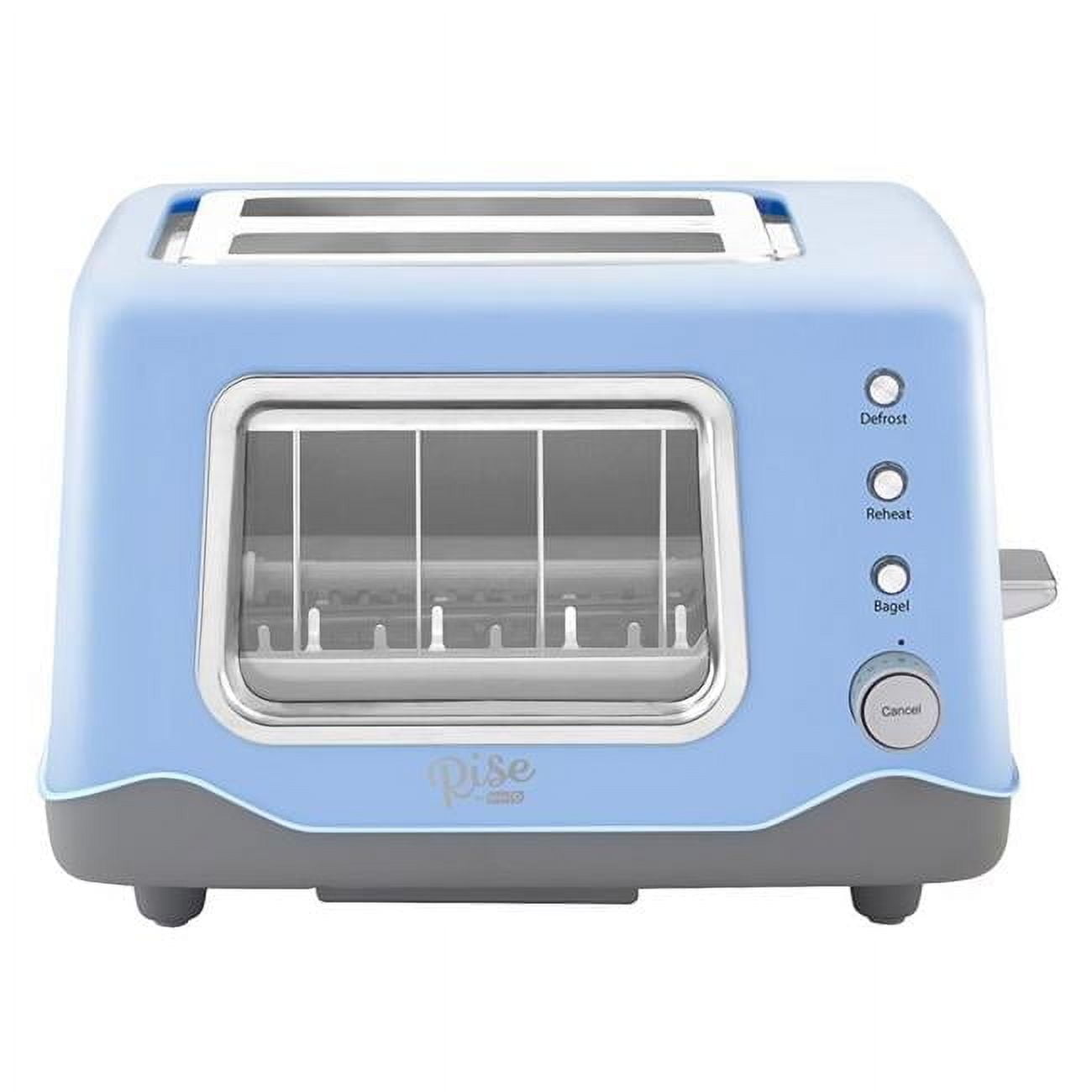 Toaster Metal Blue 2-Slice Toaster with 1100 Watts