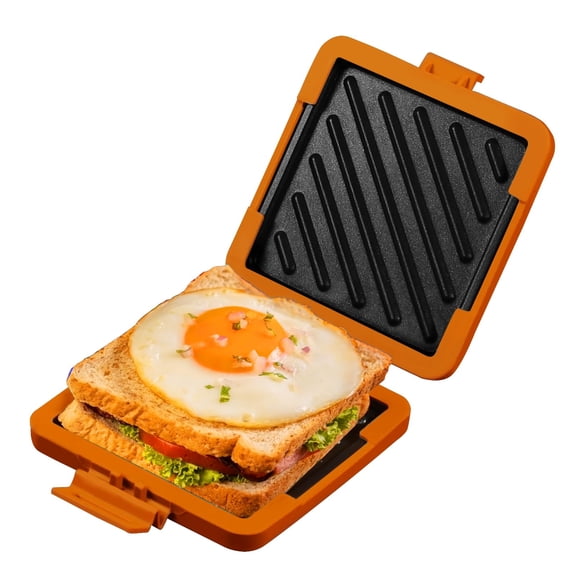 Toaster,Microwave Toaster, Sandwich Maker, Panini Maker, Dishwasher Safe,NO Electricity,Wireless,Time Saving,Fast,Toastie Safe in Microwave Oven(Orange, Microwave Sandwich Maker)