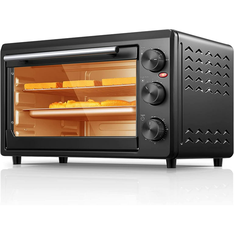 HHWKSJ Convection Countertop Toaster Oven, Bake, Fry Meals, Desserts, Grill  Rack, Baking pan, Digital Display, Non-Stick Interior, Matte Black