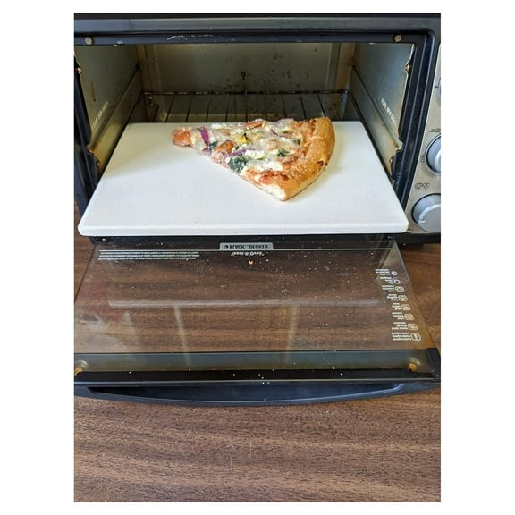 Toaster Oven Baking Stone - 11" x 8" Rectangle Pizza Stone - Non-Stick Oven Safe Stone for Reheating Pizza, Baking Cookies & More