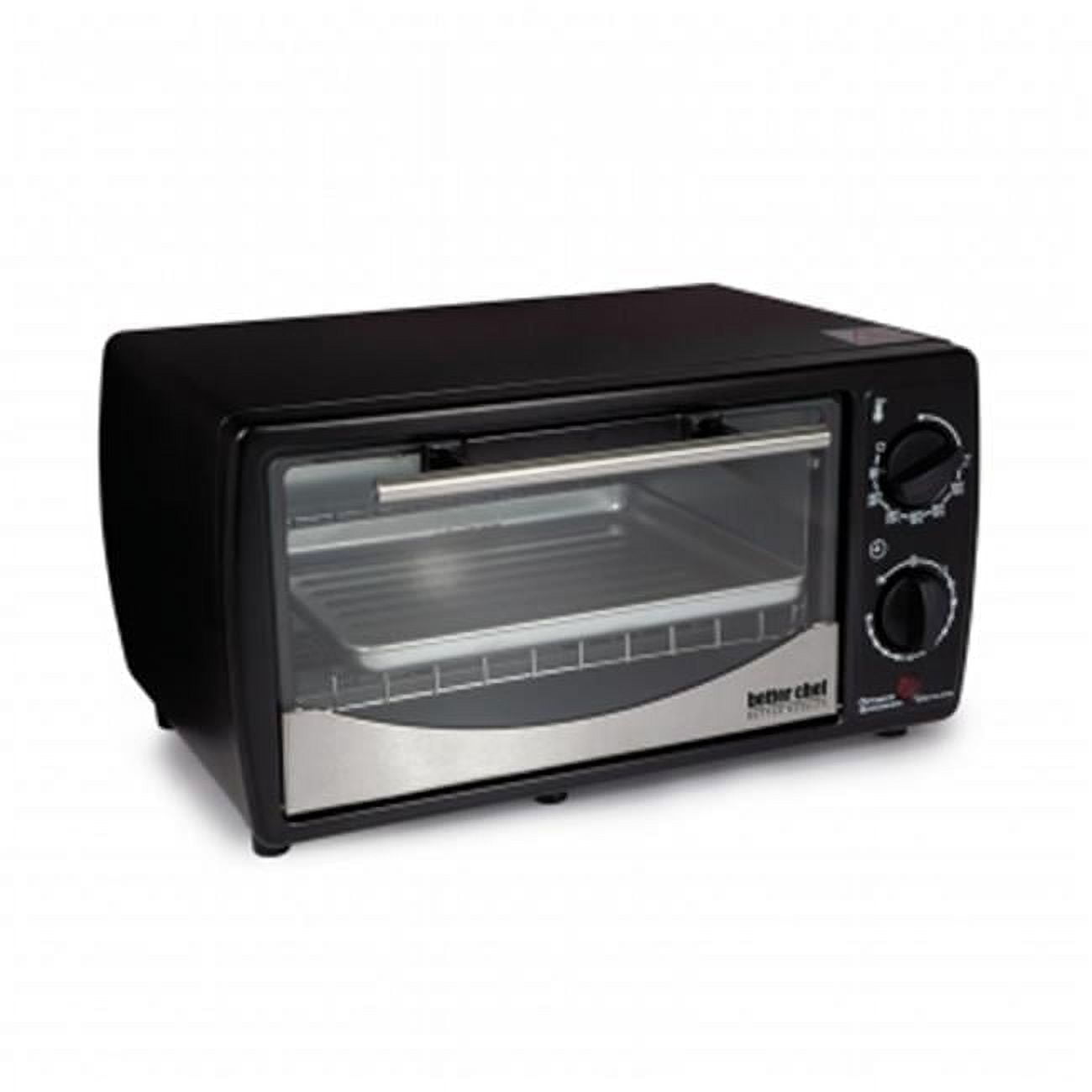 Toaster Oven Broiler with Stainless Steel Front, 9 Ltr, Black
