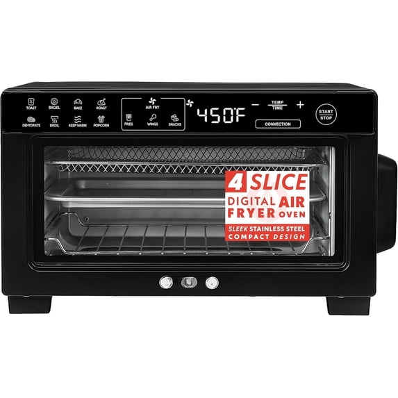 Toaster Oven Digital Air Fryer - Convection Mode with 4 Slice Capacity ...