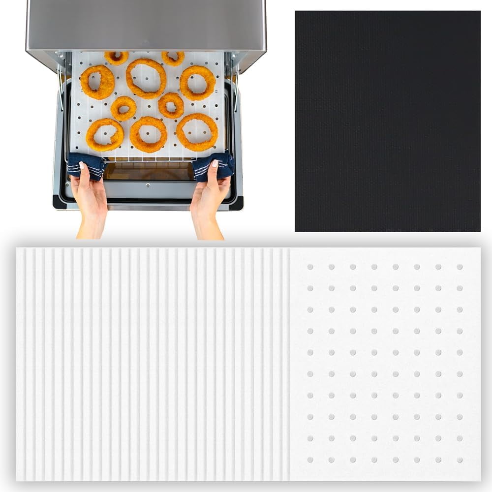 Toaster Parchment Paper for Ninja Foodi DT201 DCT401, Prestige DT501 DT551, Double Stack XL DCT601 DCT651, Oven Sheets for Countertop Oven, Air Fryer Accessories, Reusable Non-Stick Liner
