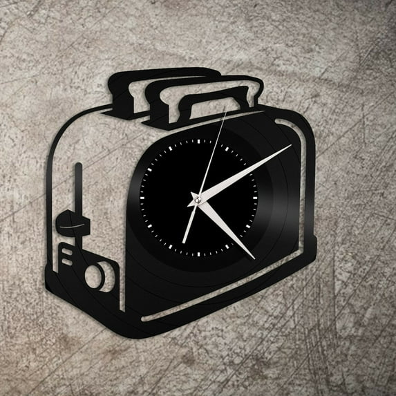 Toaster Vinyl Wall Clock Unique Gift for Friends Men Women Home Room Decoration Vintage Design Office Bar Room Home Decor