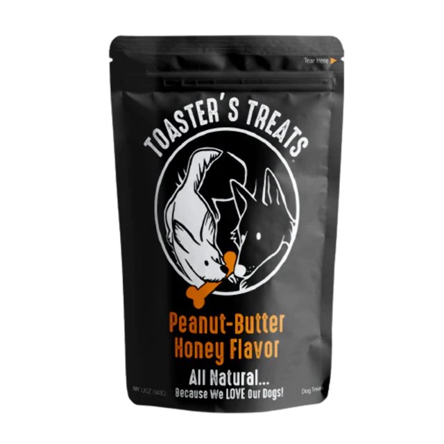 Toasters Treats PeanutButter Honey Flavor Crunchy Dog Treats, 12 oz