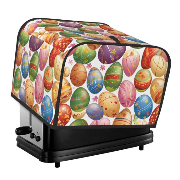 Toasting Machine Cover 4 Pieces 12.410.68.3in Dust-Proof Explosion-Proof Waterproof And Wear-Resistant Hollow Bottom Colorful Easter Eggs Cartoon