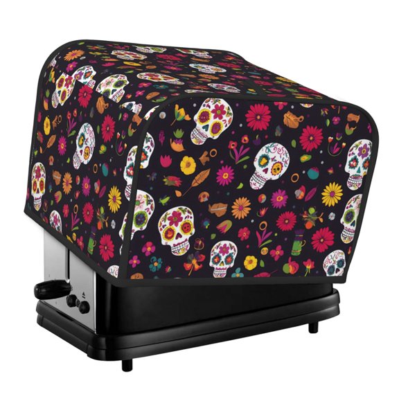 Toasting Machine Cover 4 Pieces 12.410.68.3in Dust-Proof Explosion-Proof Waterproof And Wear-Resistant Hollow Bottom Cute Cartoon Skull Pattern