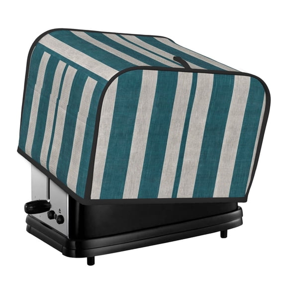 Toasting Machine Cover 4 Pieces 12.4×10.6×8.3in Dust-Proof Explosion-Proof Waterproof And Wear-Resistant Hollow Bottom Cyan Stripe_2