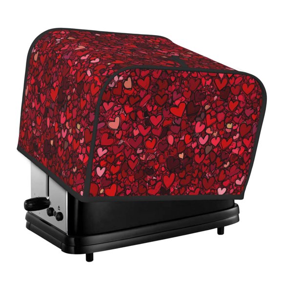 Toasting Machine Cover 4 Pieces 12.410.68.3in Dust-Proof Explosion-Proof Waterproof And Wear-Resistant Hollow Bottom Red-Colored Heart Symbol