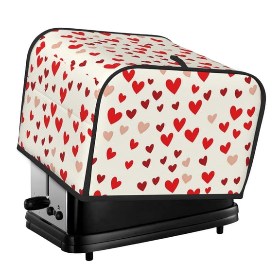 Toasting Machine Cover 4 Pieces 12.410.68.3in Dust-Proof Explosion-Proof Waterproof And Wear-Resistant Hollow Bottom Red Heart Symbol