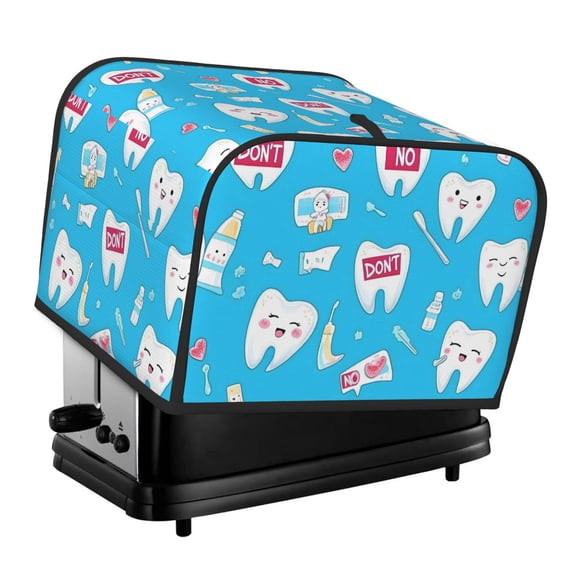 Toasting Machine Cover 4 Pieces 12.410.68.3in Dust-Proof Explosion-Proof Waterproof And Wear-Resistant Hollow Bottom Cartoon Toothbrush, Toothpaste And Toothpick Elements (4)