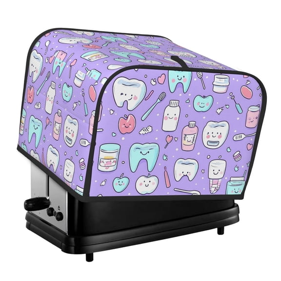 Toasting Machine Cover 4 Pieces 12.410.68.3in Dust-Proof Explosion-Proof Waterproof And Wear-Resistant Hollow Bottom Cartoon Toothbrush, Toothpaste And Toothpick Elements