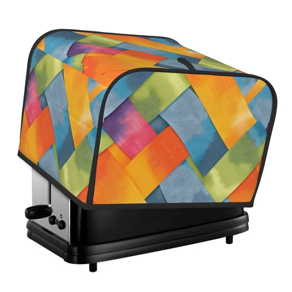 Toasting Machine Cover 4 Pieces 12.4×10.6×8.3in Dust-Proof Explosion-Proof Waterproof And Wear-Resistant Hollow Bottom Gray Tie-Dye Background Rainbow Colors_1