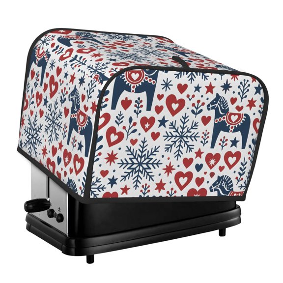 Toasting Machine Cover 4 Pieces 12.410.68.3in Dust-Proof Explosion-Proof Waterproof And Wear-Resistant Hollow Bottom Nordic Folk Art Christmas Pattern