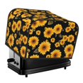 thumbnail image 1 of Toasting Machine Cover 4 Pieces 12.4×10.6×8.3in Dust-Proof Explosion-Proof Waterproof And Wear-Resistant Hollow Bottom Yellow Sunflowers Black Background, 1 of 7