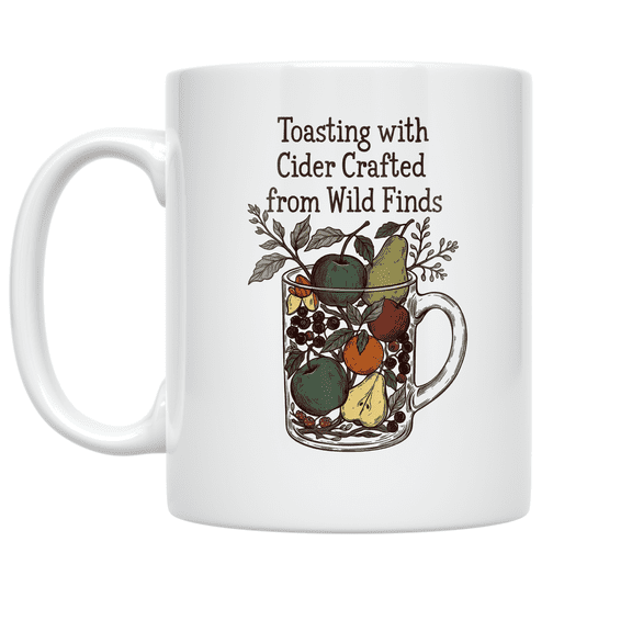 Toasting with Cider Crafted from Wild Finds - Nature Enthusiast - 11 oz Ceramic Coffee Mug