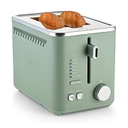 Toastmaster 2-Slice Multi-Function Toaster - Sage Green with Lever and Dial Controls, Extra Wide Slots, High Rise Toast Lift and Gluten Free Setting, 900W