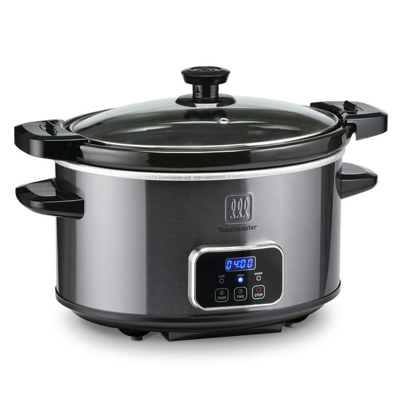 Toastmaster 4-Quart Digital Slow Cooker with Locking Lid, Graphite