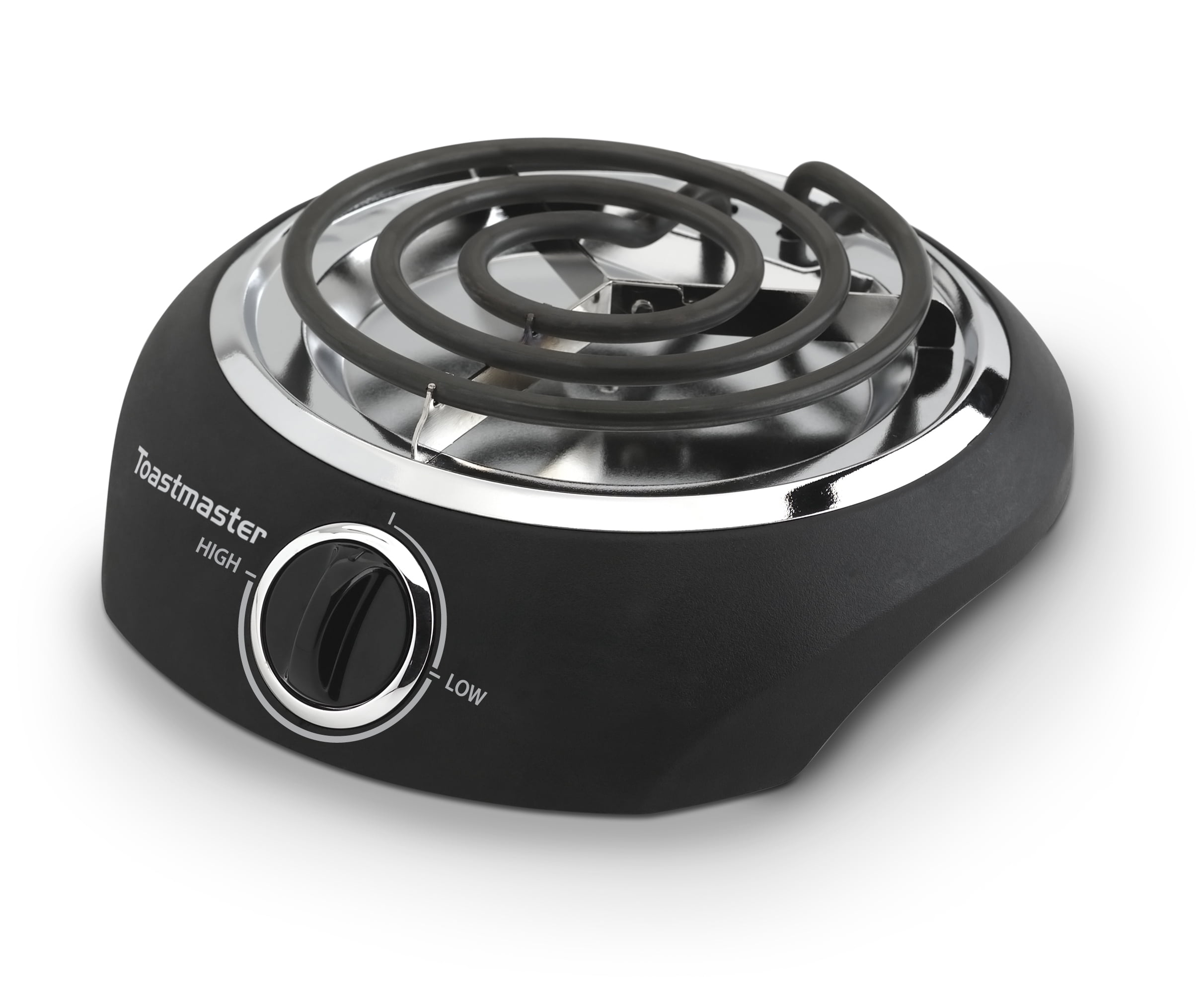 Black and Chrome Single Burner Electric Cooktop