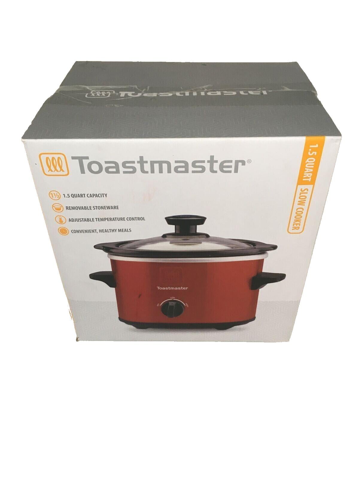 Toastmaster TM-151SCRD Slow Cooker 6 1/4 W/ Lid Red Crock Pot Mini Size -  Works