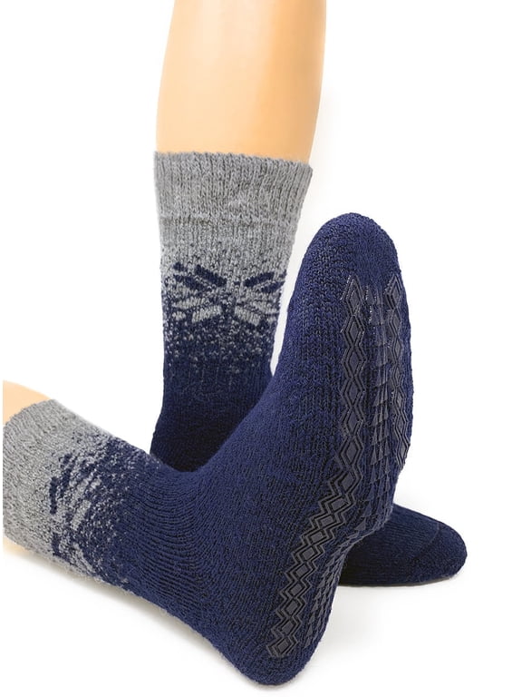 Toasty Toes® Grippy Alpaca Socks – Non-Slip, Thermal Alpaca Wool Socks for Cold Feet – Warm, Breathable, Anti-Skid Slipper Socks for Men, Women & Seniors