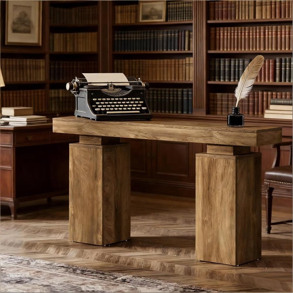 Toauuo 63" Entryway Foyer Console Table - Rustic Modern Farmhouse, Wood-Grain Finish, Premium MDF, Sturdy Legs, Ample Storage, Easy Assembly & Cleaning