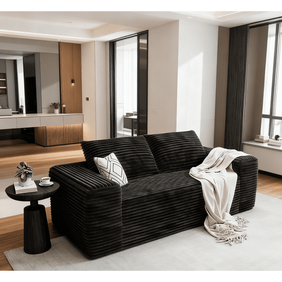 Toauuo Cloud Loveseat Sofa Couch in a Box - 2-Seater Boneless Design, Comfy Deep Seat Corduroy with Memory Foam, No Assembly, Modern Small Space Sofa for Apartments