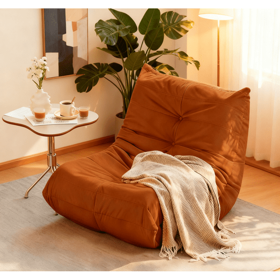 Toauuo Luxury Button-Tufted Accent Chair - Gray Microfiber Comfy Seating for Living Room - 1pc