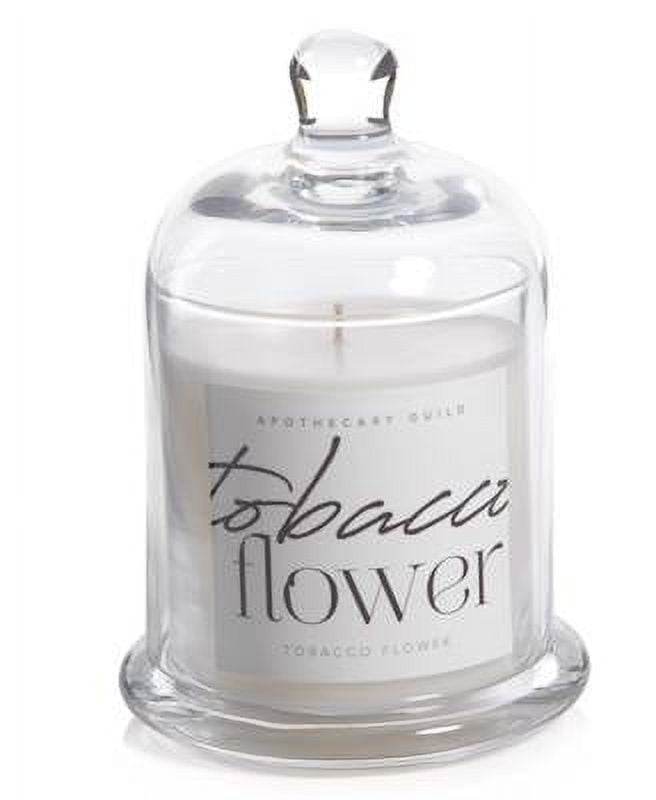 Amber Tobacco Flower Scented Jar Candle with Glass Dome