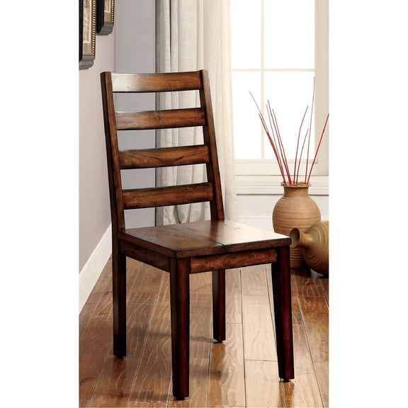 Tobacco Oak Finish Dining Chairs / Rustic Vibe in Dining