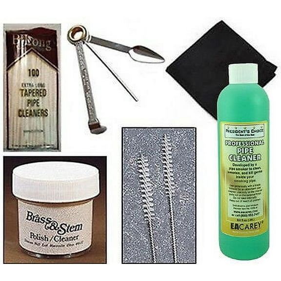 Tobacco Pipe Cleaning Kit w/ Pipe Cleaners, Tool, Shank Brushes - 2508