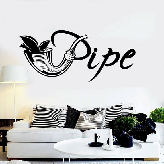 Tobacco Shop Logo Wall Decal Pipe Smoke Creatives Door Window Vinyl Stickers Smoking Room Interior Decoration Wallpaper Art 42x93cm