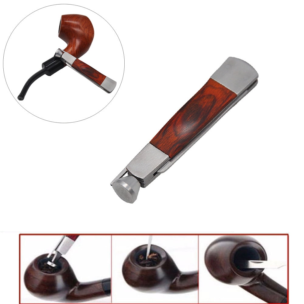 Tobacco Smoking 3in1 Red Wood Stainless Steel Pipe Cleaning Reamer