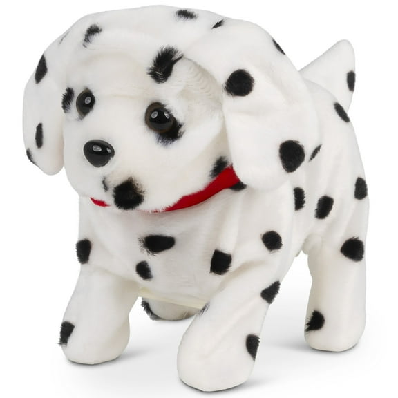 Tobar: Animigos Flipping Puppy - Dalmatian Dog - Black & White - Cuddly Animated Plush Pet, Walks-Barks-Wags Tail, Interactive Toy, Toddler-Kids 18Mo+