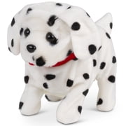 Tobar Animigos Flipping Puppy - Dalmatian Dog - Black & White - Cuddly Animated Plush Pet, Walks-Barks-Wags Tail, Interactive Toy, Toddler-Kids 18Mo+