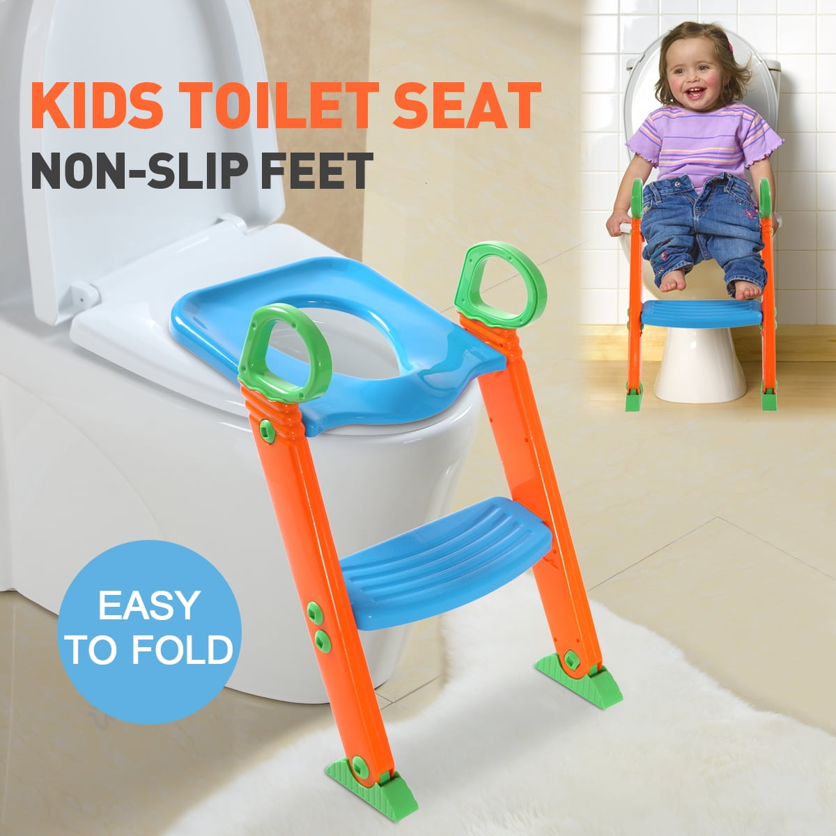 Tobbi Kids Training Potty Trainer Toilet Seat Chair Toddler With Ladder