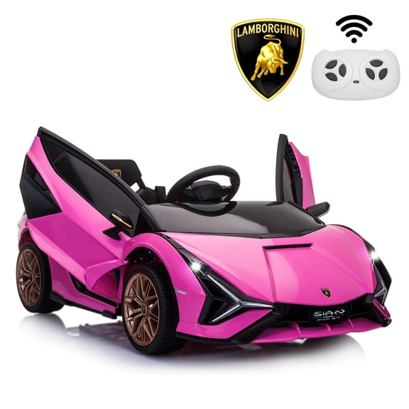 Tobbi Pink 12 V Lamborghini Sian Powered Ride-On with Remote Control