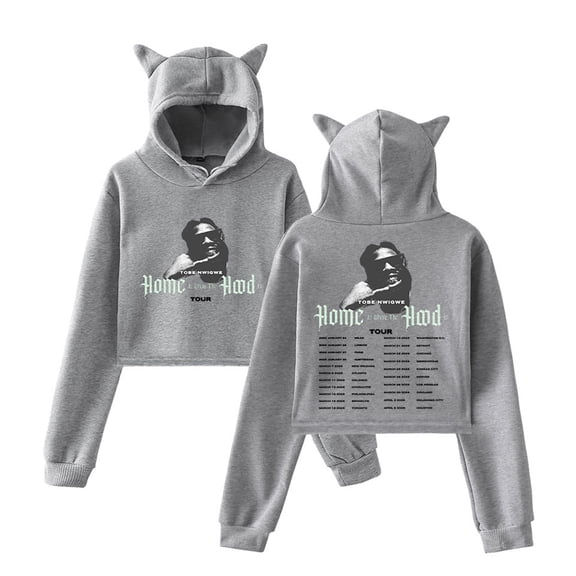 Tobe Nwigwe Tour 2025 Cat Ear Hoodies Cosplay Short Sweatshirts Women Funny Pullover