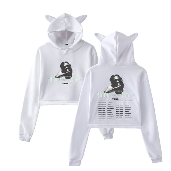 Tobe Nwigwe Tour 2025 Cat Ear Hoodies Cosplay Short Sweatshirts Women Funny Pullover