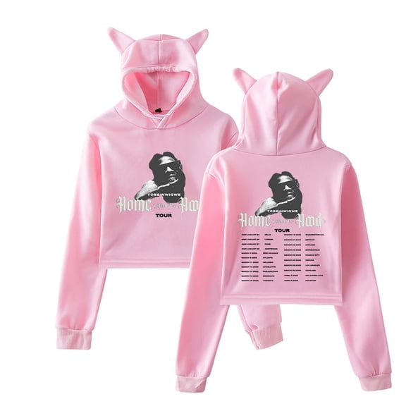 Tobe Nwigwe Tour 2025 Cat Ear Hoodies Cosplay Short Sweatshirts Women Funny Pullover