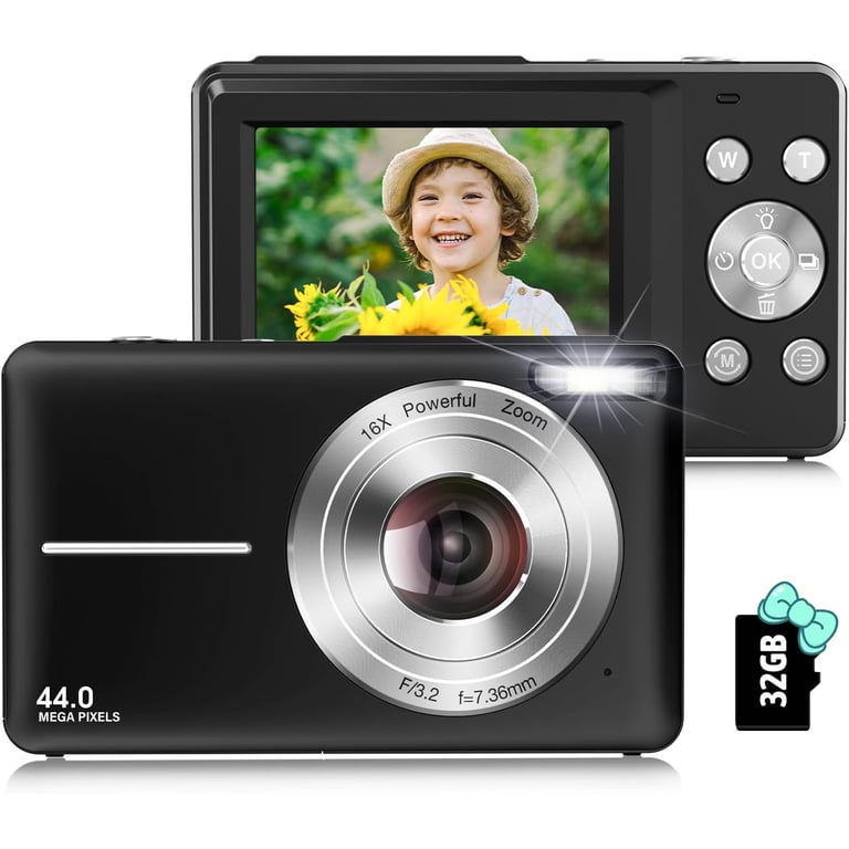 Sevenat Digital Camera FHD 1080p 44MP Camera 32G Card 16X