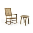 thumbnail image 1 of Tobey Outdoor Acacia Wood Rocking Chair and Side Table Set, Teak, 1 of 15