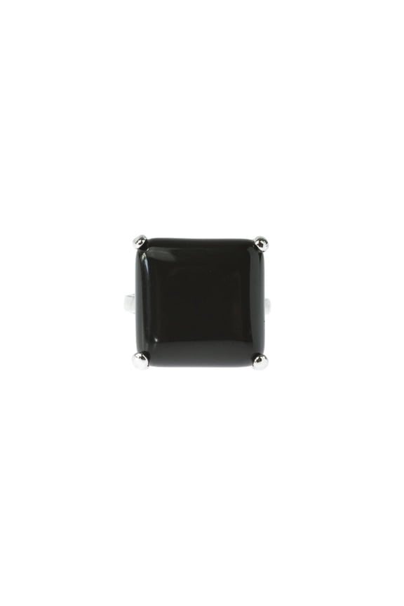 Square Black Onyx Statement Ring - Bold Fashion Cocktail Ring Size 9 Jewelry Ring Silver