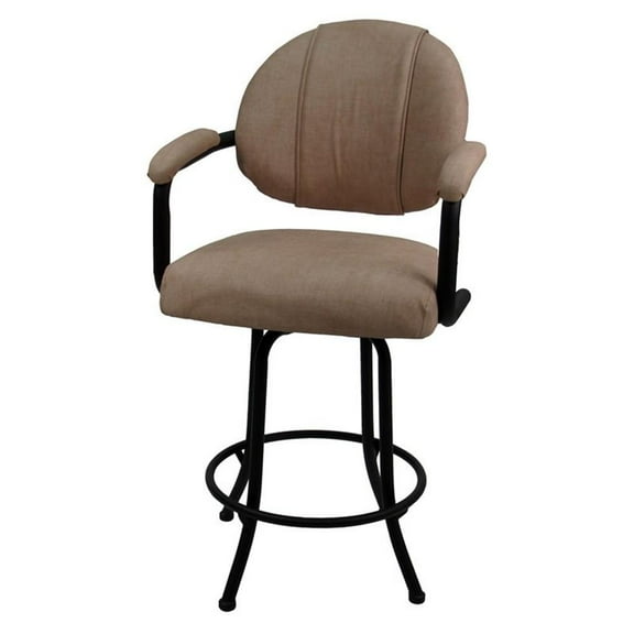 Tobias Designs 26" Fabric Swivel Counter Stool in Basin Beige and Black