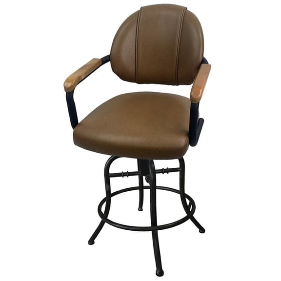 Tobias Designs 26" Indoor Counter Metal Bar Stool with Upholstered Back in Black